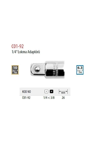 Ceta Form C01-92 1/4’’ Lokma Adaptörü