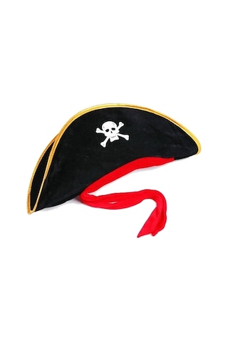 Yetişkin Boy Kadife Jack Sparrow Denizci Kaptan Jack Korsan Şapkası 50x20 Cm 1