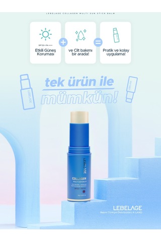 Lebelage Kuru Cilt İçin   Stick Güneş Koruyucu Collagen Sun Balm SPF 50+/PA ++++