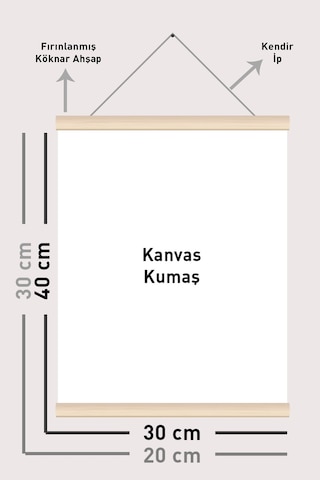 Geyik Tilki Kaplan Konulu İp Askılı Çocuk Odası Kanvas Poster Tablo Duvar Dekoru