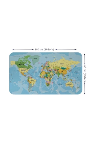 Eğitici - Öğretici Dünya Ve Türkiye Haritası Çocuk Odası Duvar Sticker-60x105-3888 Renkli