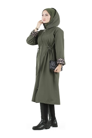Sevitli Leopar Detaylı Trençkot-haki-2465-haki Haki