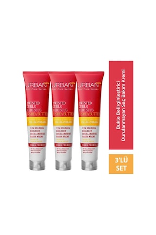Hibiscus & Shea Butter Kıvırcık Ve Dalgalı Saçlara Özel Durulanmayan Bakım Kremi Set 3x175ml-vegan