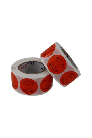 Lexroo Kalite Kontrol Etiketi 30mm Çap Ruloda 500 Adet 2 Rulo Toplam 1000 Adet Turuncu Zemine Siyah Diğer