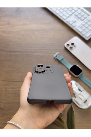 Redmi Note 13 Pro 4g Uyumlu Süper İnce Mat Ultra Thin Silikon Kılıf Siyah