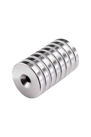 50 Adet 25x10/5x5,5 Mm Neodyum Mıknatıs Havşa Delikli Magnet Vida Atılabilir N35 Nikel Paslanmaz