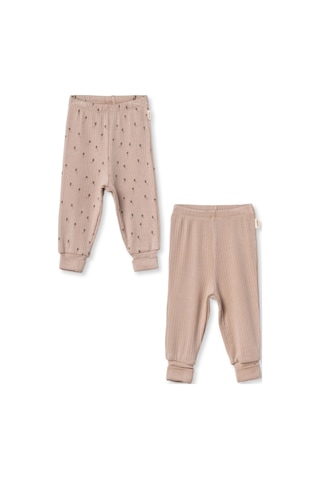 Babycosy Organic Wear 2 Li Micro Modal Bebek Pantolon Ultra Yumuşak Premium Bebek Alt Set Nefes Alan Modal Kumaş Taş