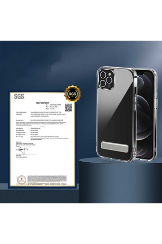 Apple Uyumlu iPhone 14 Pro Standlı Şeffaf Silikon Zore L-stand Kılıf-renksiz Renksiz