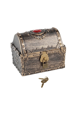 Homyl Çocuklar Depolama Korsan Hazine Kutusu Sandığı Temalı Bronz