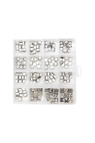 Kosona 150 Adet Micro Usb Konnektör Seti, Profesyonel Bakım İçin 15 Farklı Tip, Düzenli Saklama Kutusu