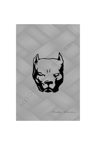 Pitbull Sticker Folyo - Siyah - 14 X 11 Cm