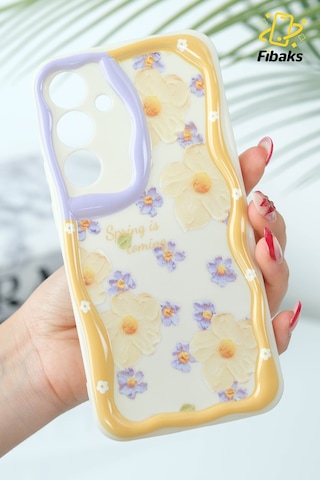 Galaxy Uyumlu A16 Kılıf Tasarımlı Desenli Kamera Korumalı Papatya Çiçek Renkli Silikon Kapak
