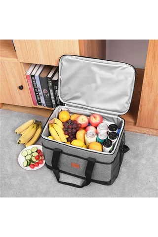 Jialan 35l Büyük Kapasiteli Katlanabilir Soğutucu Çanta gri Gri
