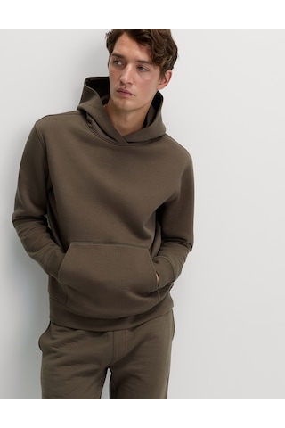 Marks & Spencer Pamuk Karışımlı Kapüşonlu Sweatshirt T07005133 Kahverengi