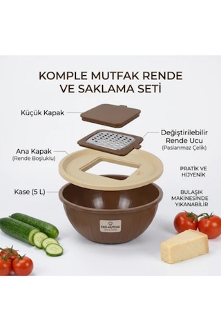 Rika Garden Çok Amaçlı Pratik El Ve Manuel Kapaklı Rende Kahverengi