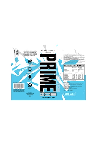 Prime Blue Chill Ice Hydration 500 Ml - Karışık Aromalı Sporcu İçeceği