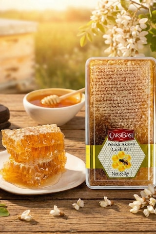 Petekli Akasya Çiçek Balı 850 Gr