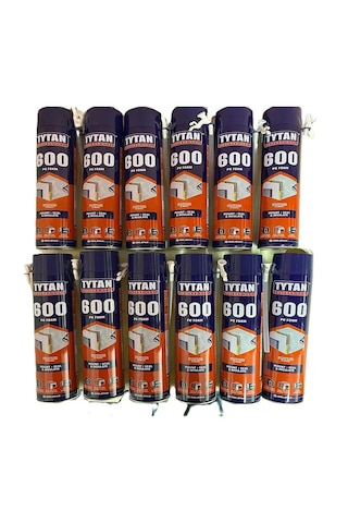 Tytan Polyfix 600gr - 12 Adet Poliüretan Montaj Dolgu Köpüğü Prof