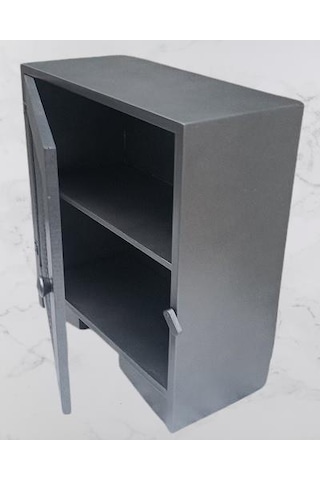 Hobi Adn 90354 Model Dekoratif Tezgah Telli Dolap Gümüş Gri Renk Ahşap Mdf Elyapı