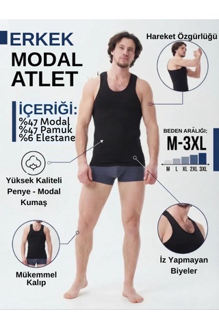 Mercan 6'lı Siyah Modal Atlet - Rahat Ve Premıum, Siyahın Asaleti