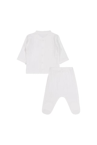 Civil Baby Ayıcık Baskılı 1-9 Ay Pijama Takımı - Ekru