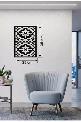 Kar Tanesi Ve Barok Desenli Ahşap Duvar Tablosu - 25x35 Cm Lazer Kesim Pano Renkli