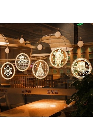 Dancemonkey Noel Dekorasyon Işığı Led Tatil 3d Asılı Lamba Pille Çalışır Geyik Geyik Figürü İle Led Aydınlatma Gün Işığı