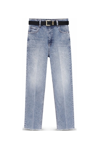 5in1Canpolat Açık Mavi Kemerli Likralı Boyfit Jean 2004 Açık  Mavi