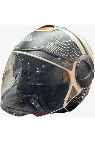Sway 737 Açık Motosiklet Kaskı 65021 Bej Siyah