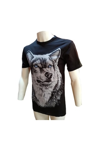 Evox Kurt Baskılı Penye Tişört Beyaz Bay-Kadın S,M,L,Xl