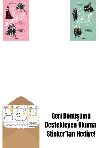Üç Silahşörler 3 - Bragelonne Vikontu Ciltli + Üç Silahşörler Yirmi Yıl Sonra Ciltli + Okuma Sticker'ları