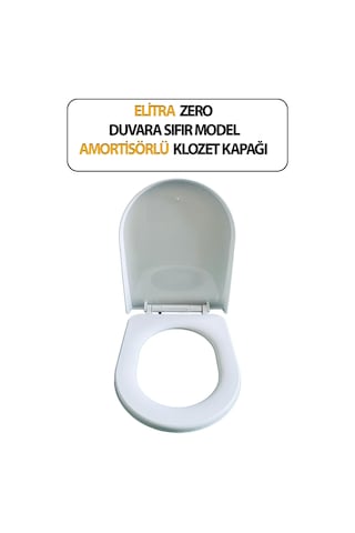 Klozet Kapağı, Duvara Sıfır, Elitra Zero , Amortisörlü, Hijyenik, Basit Kurulum Tak Kullan Beyaz