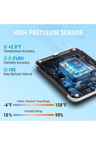 Tr Thermopro Tp65 Dijital İç Ve Dış Mekan Termometre, Dokunmatik Işıklı Dev Ekran, Kablosuz Sensörlü Nem Ve Sı Genel
