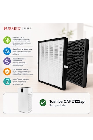 Purmed Toshiba Caf-z123xpl W Uyumlu Hepa Ve Petek Karbon Filtre Seti