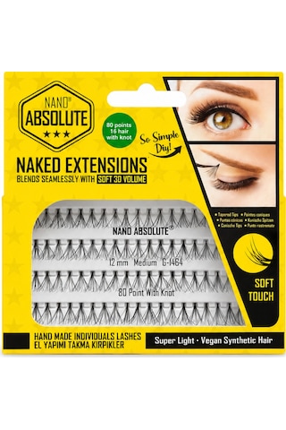 Nano Absolute Naked Extensions El Yapımı Takma Kirpik 12 Mm Medium G-1464