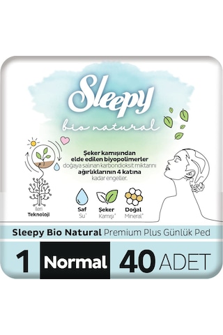 Sleepy Bio Natural Premium Plus Günlük Ped Normal Ped 40 Adet
