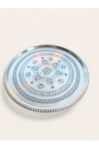 Dekorasyon Tepsi Bakır, İşlemeli Tepsi 55 Cm