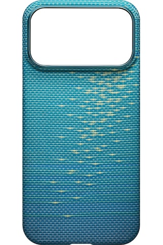 Apple Uyumlu iPhone 17 Pro Max Kılıf M-safeli Aramid Fiber Pitaka Glints Of Gold Ultra Slim Serisi Kapak Mavi Mavi