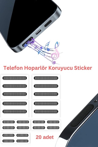 Cep Telefonu Hoparlör Için Toz Önleyici Sticker, 20 Adet, iOS Uyumlu Hoparlör Koruyucu Sticker
