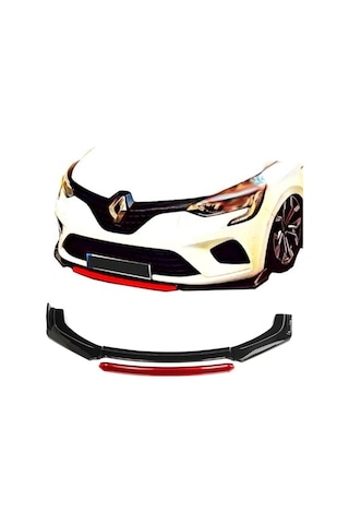 Renault Clio 5 Ön Tampon Altı Lip 4 Parça 2019-2022 (Kırmızı)