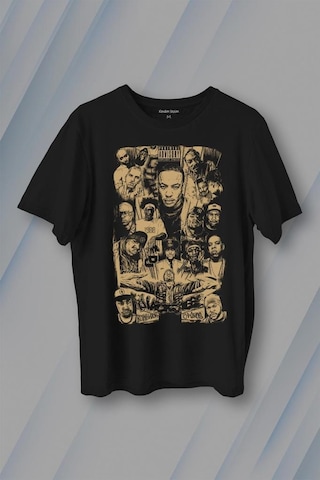 Rap Masters Hip Hop Ustalar Dre 2pac Eminem Biggie Snoop Dogg Baskılı Tişört Unisex T-shirt 001