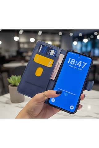 Samsung Uyumlu Galaxy S23 Fe Kılıf Kapaklı Ve Cüzdanlı Stand Olabilen Deri Kılıf