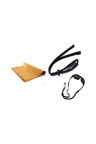1 Adet Güneş Gözlüğü Siyah Spor İp +1 Adet Gözlük Silme Bezi
