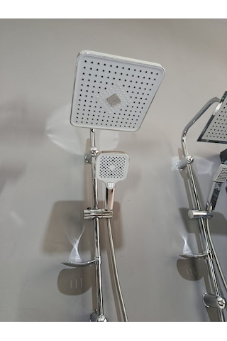 Rudi Armatür Mardin Lüx Pirinç Yönlendirici Ve Sabunluklu Robot Duş Seti Gri