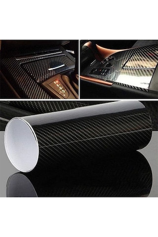 5d Karbon Fiber Folyo Ultra Parlak Hava Kanallı Araç Döşeme Kaplama Folyosu 30 Cm X 1 Metre