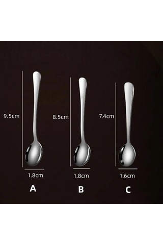 Yunboo 5 Adet 304 Paslanmaz Çelik Mini Kahve/çay Kaşığı Seti - Dayanıklı Ve Şık Tasarım Gümüş