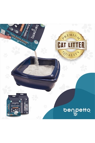 Benpetto A250 Aktif Karbonlu Topaklaşan İnce Bentonit Kedi Kumu 10 L