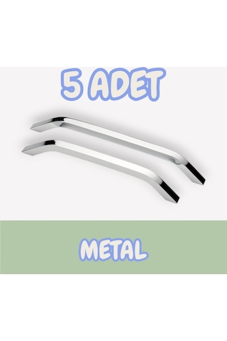 İdil Alüminyum Metal Lüks Modern Mobilya Çekmece Mutfak Dolabı Kulpu Krom 224mm 5 Adet Krom
