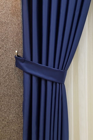 Mat Saten Lacivert Fon Perde Lacivert
