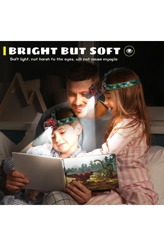 Dofolink Çocuklar İçin Dinozor Şekilli Şapka Feneri - Usb Şarjlı, Işıklı Ve Sesli, Outdoor Maceralar İçin Güvenli Oyuncak Çok Renkli